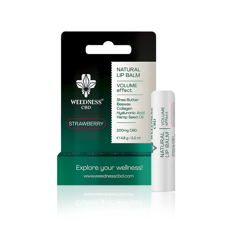 Natural Lip-Balsam mit Volumeneffekt 4% CBD (Erdbeere)
