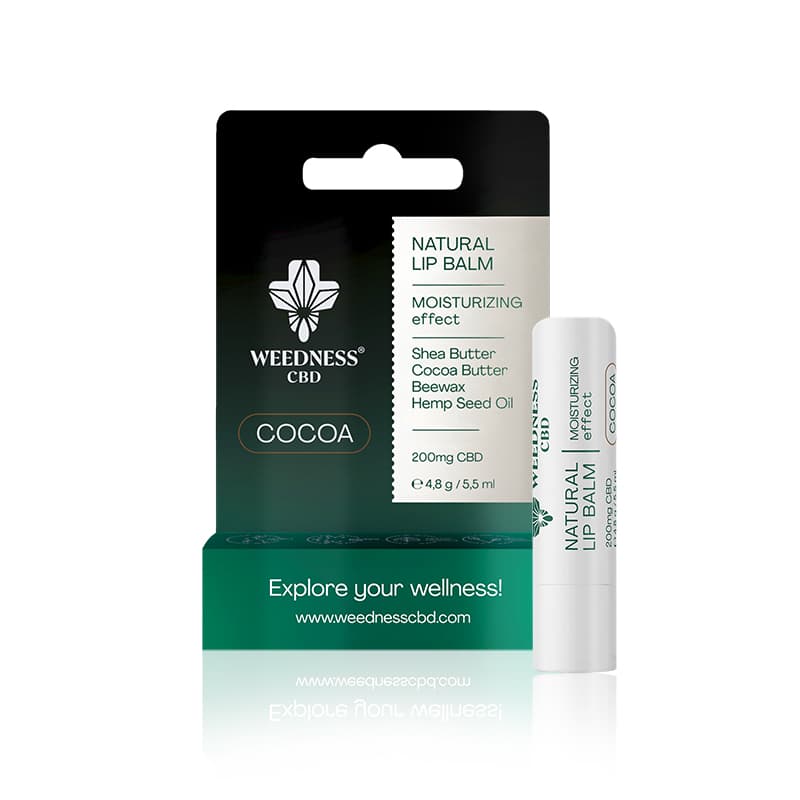 Natural Lip-Balsam mit Feuchtigkeitseffekt 4% CBD (Kakao)