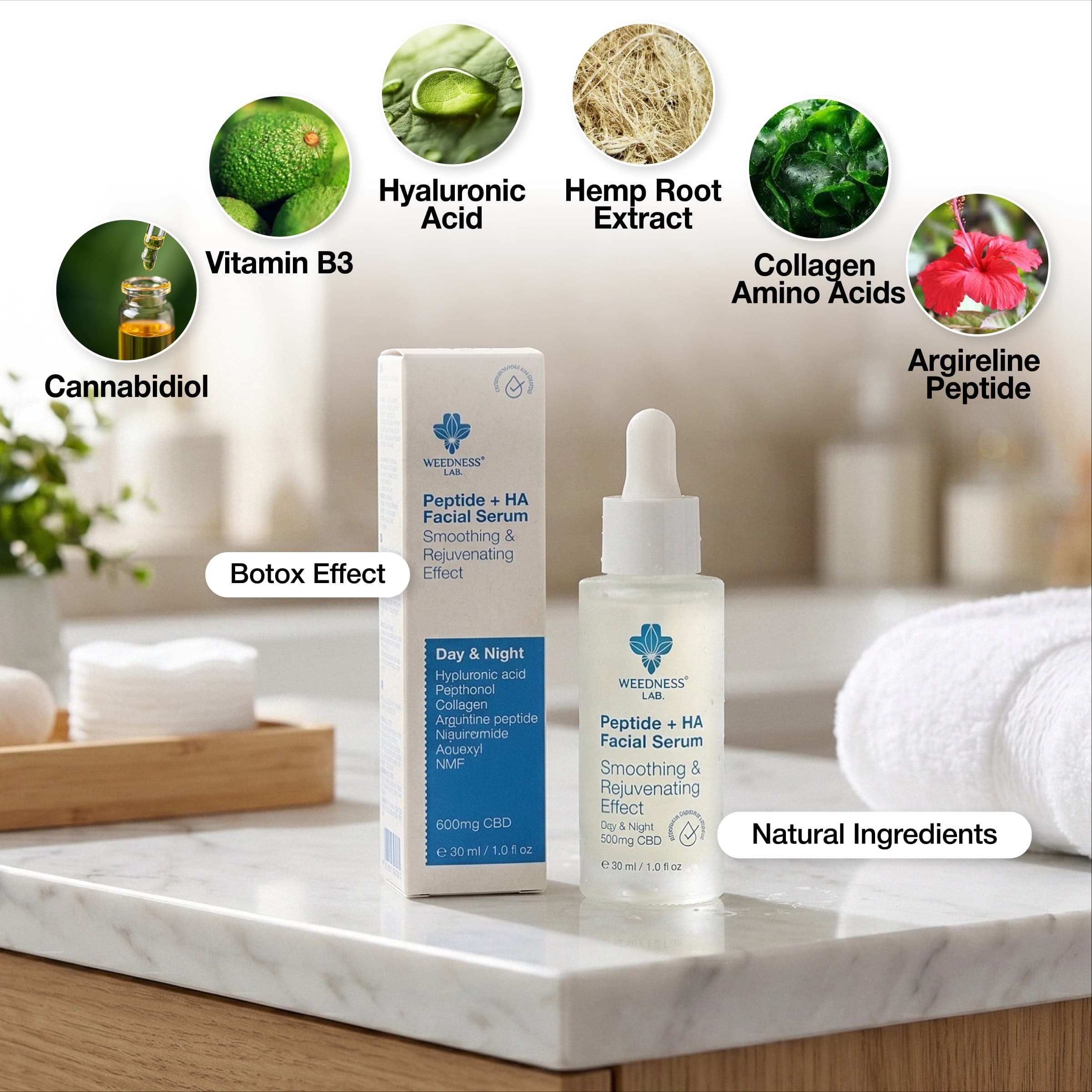 Peptid + Hyaluronsäure CBD-Gesichtsserum