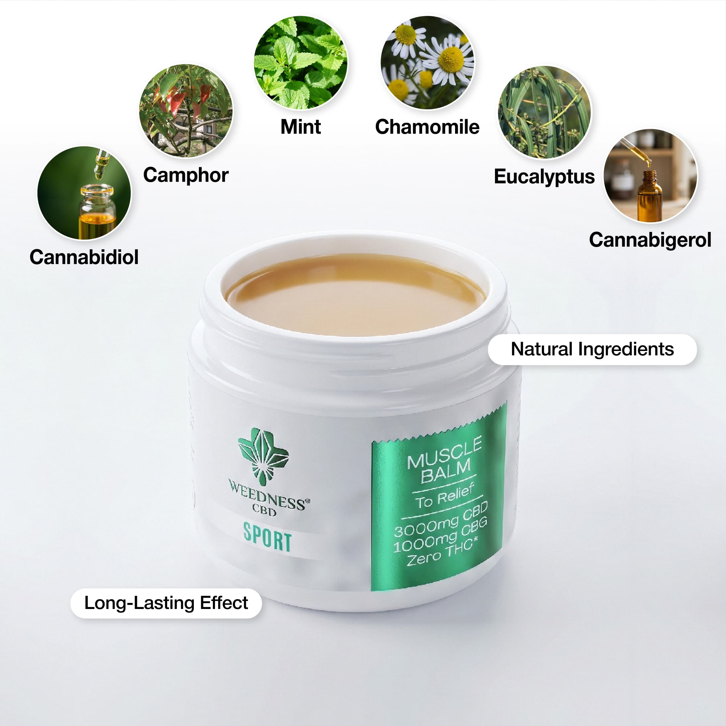 Sport-Muskel-Pflege-Balsam 3000mg CBD und 1000mg CBG