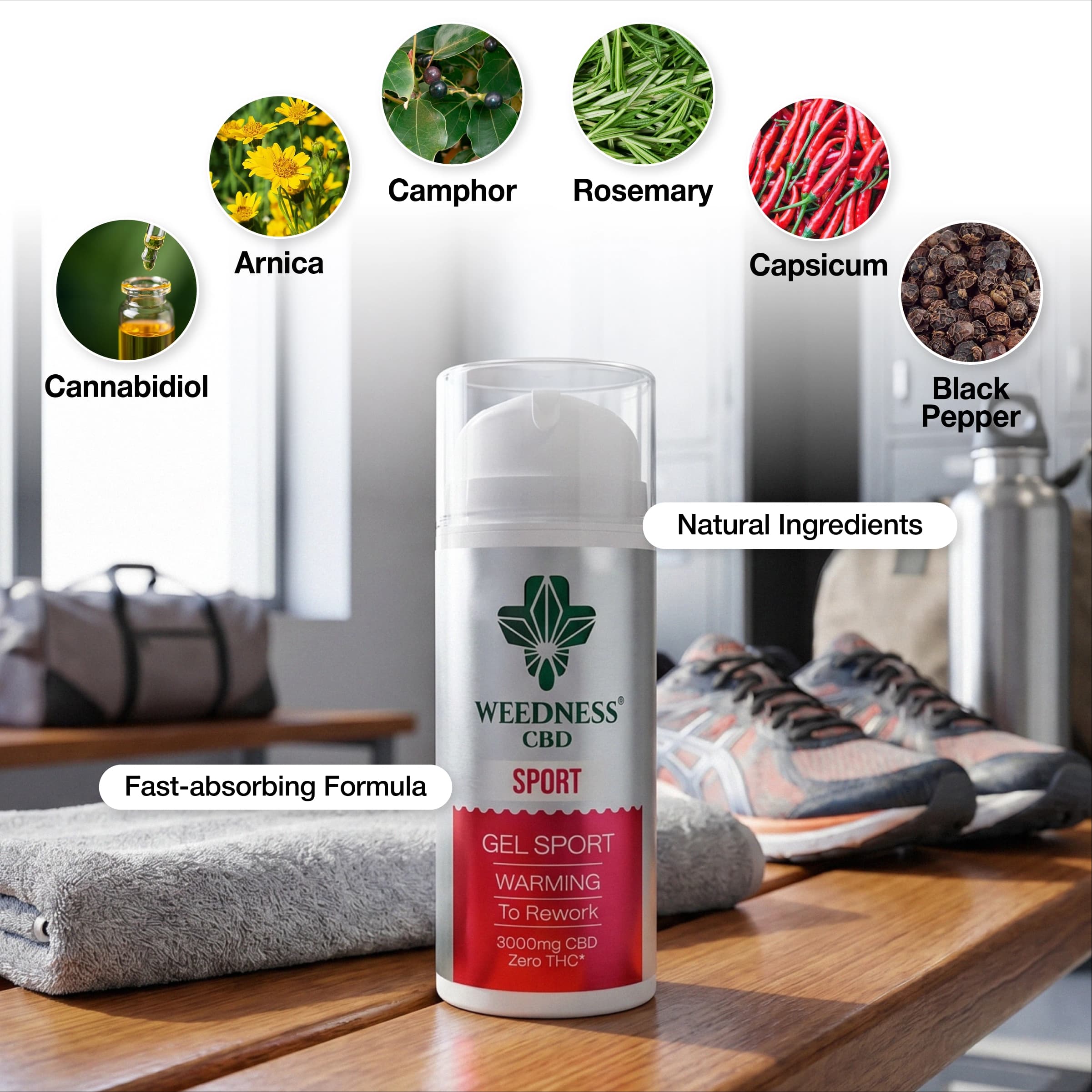 Sport-Muskel- & Gelenk-Gel (Wärmender Effekt) 3000mg CBD | 0 THC